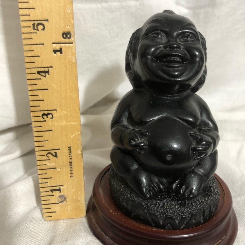 Glossy Black Buddha Decor Accent